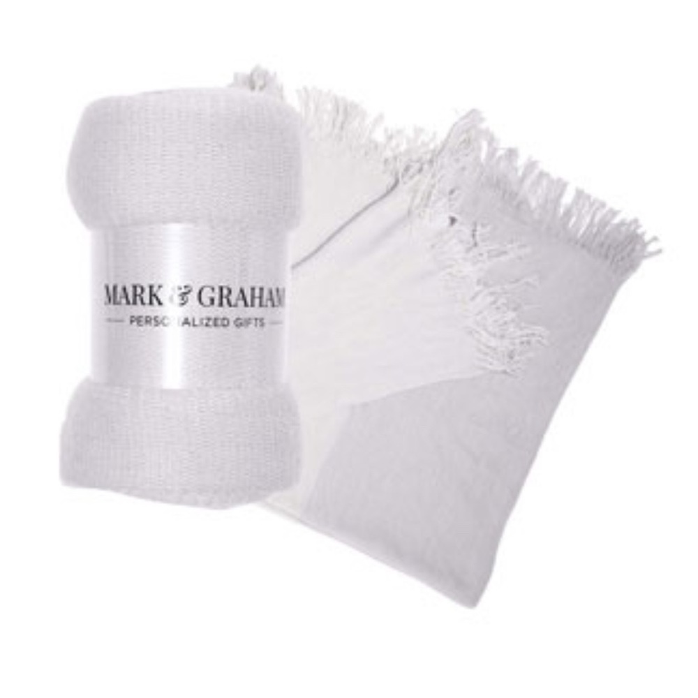 Mark & Graham by Williams Sonoma Gray Colorblock Throw $49 MSRP 50x60 Brand New